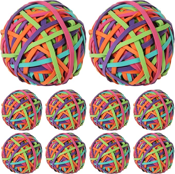 CYEAH 10PCS Colorful Rubber Band Ball, Stationery Holder Band Loops by CYEAH