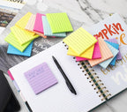 Lined Sticky Notes 3x3 in Ruled Stickies Super Sticking Power Memo Pads Bright - Image 5