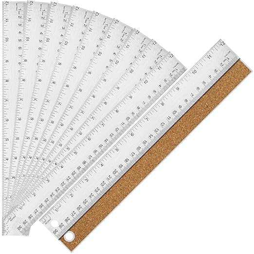 Metal Ruler with Cork Backing, 12 Inch Stainless Steel Rulers 12 Inch Metal by Unknown
