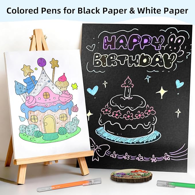 LIULIUCAI Gel Pens for Adult Coloring Book, 60 Colors Large Capacity Metallic - Image 3