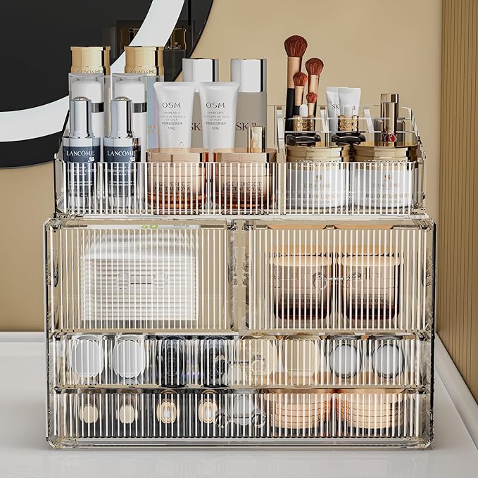 ZHIAI Stackable Storage Drawers, Acrylic Bathroom Counter Organizer Clear - Image 4