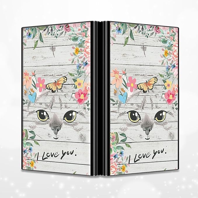 BWEGRHE Slim Credit Card Holder, Cat Flowers RFID Blocking Metal Wallet - Image 4