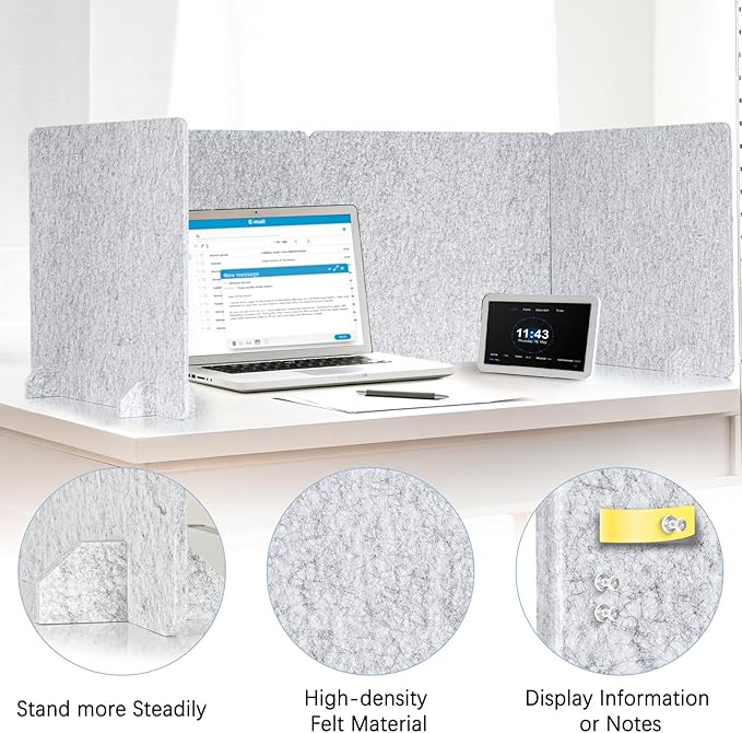 AMUSIGHT 4 Pack Acoustic Desk Dividers - Image 3