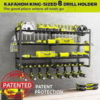 KAFAHOM Power Tool Organizer-8 Drill Holder Wall Mount, 4 Layer Heavy Duty - Image 5