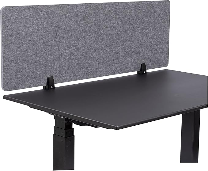 Stand Up Desk Store ReFocus Raw Clamp-On Acoustic Desk Divider Mounted Privacy by SStandUpDeskStore
