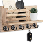 Lwenki Key Holder for Wall – Decorative Wooden Mail Holder and Key Shelf by Lwenki