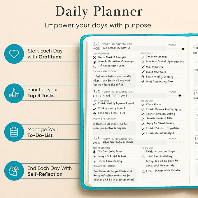 Mantra Planner 2026 Planner, Daily Journal & Gratitude Journal All-In-One - Image 4