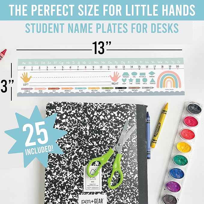 Desk Name Tags for Classroom -25 Student Name Plates for Classroom Kindergarten - Image 2