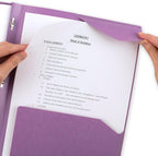 Five Star 2-Pocket Folder, Plastic Folder with Stay-Put Tabs and Prong Fasteners, Holds 8-1/2" x 11" Paper, Amethyst Purple (38750)