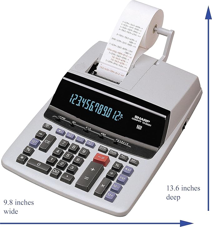 Sharp VX2652H VX2652H Two-Color Printing Calculator Black/Red Print 4.8 - Image 4