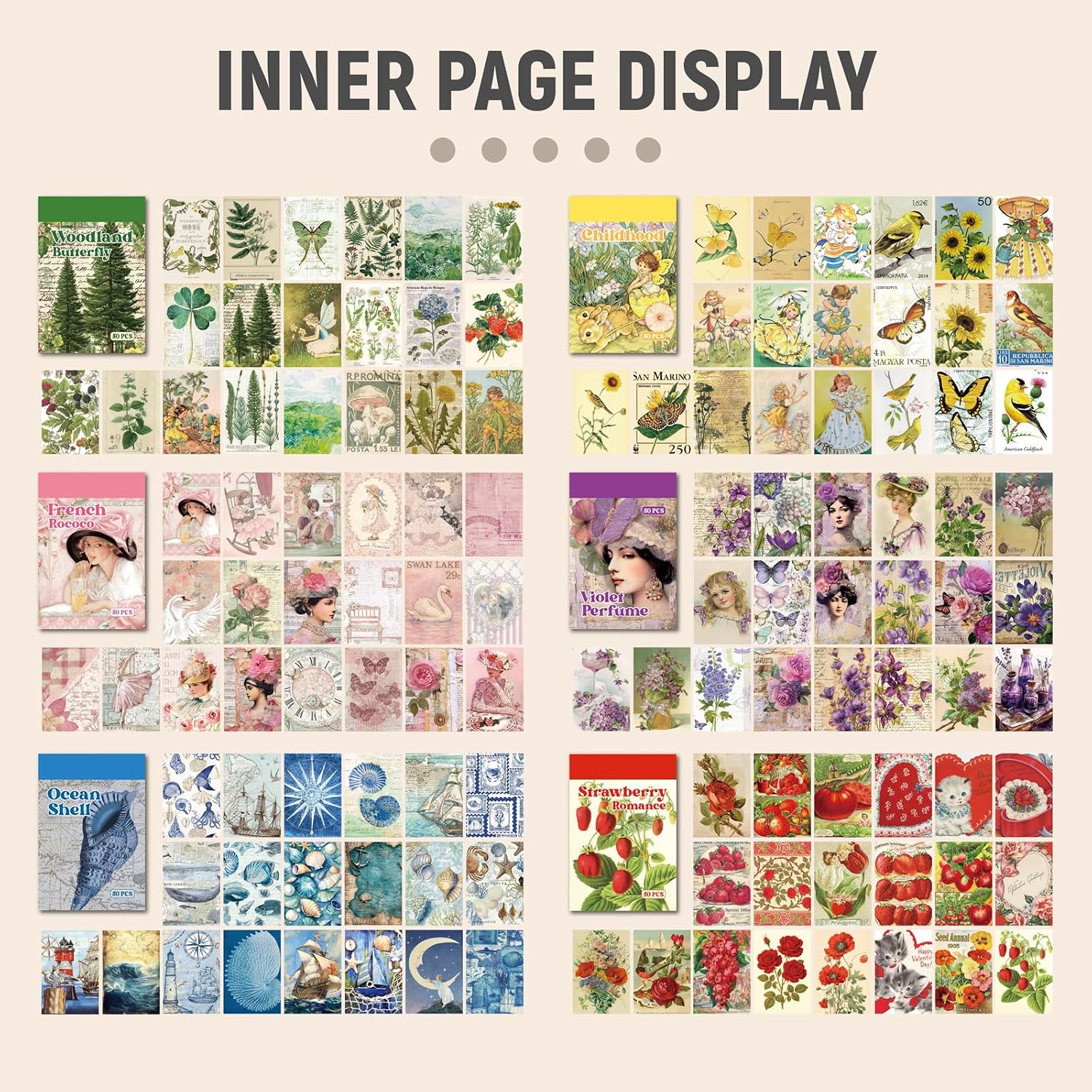 Vintage Washi Sticker Book, 300 PCS Scrapbooking and Journaling Stickers | 300 PCS Vintage Washi Paper Stickers for Journaling, Scrapbooking, Travel Albums, Planners, Junk Journals and DIY Crafts