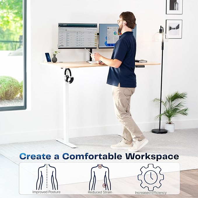 VIVO Electric 63 x 32 in Standing Desk, Memory Height Adjustment, 1B Series - Image 4