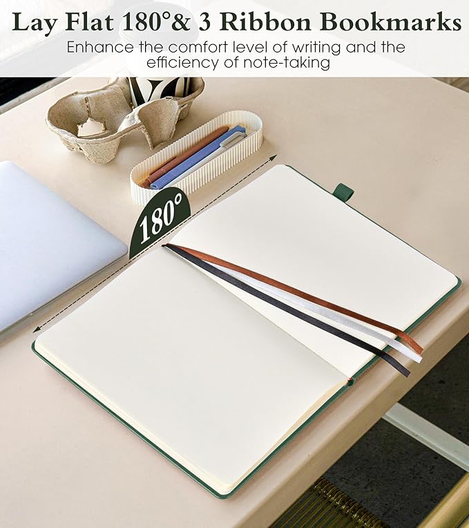 PAIBAS Blank Journal Notebook for Women Men, 160 Pages, A5 Hardcover Sketchbook - Image 5