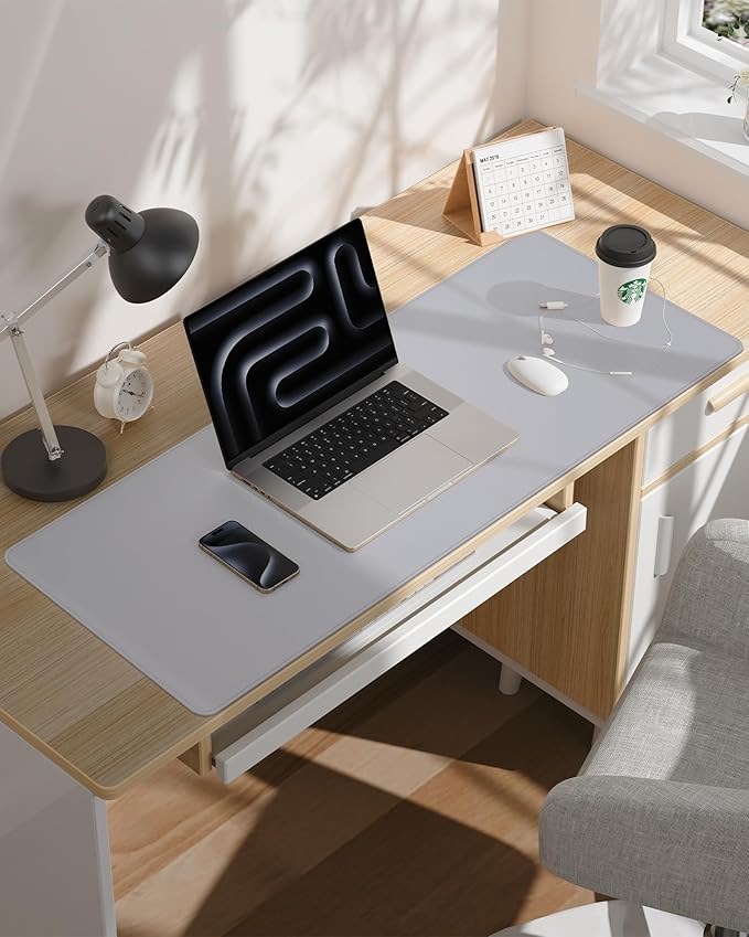 Leather Desk Pad Cover- 48" x 17" Office Desk Protector, Non-Slip PU Leather - Image 6
