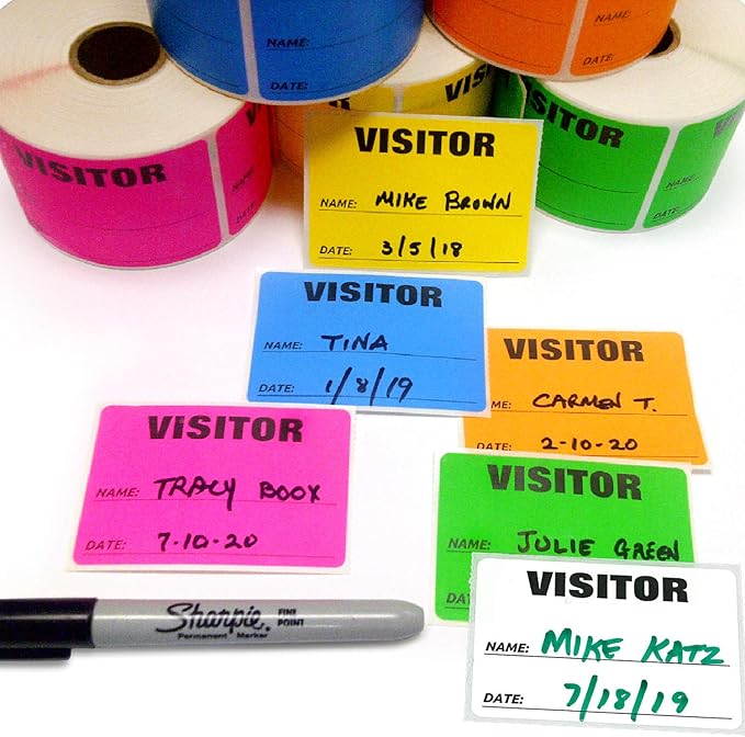 NextDayLabels - 3 x 2 Visitor Labels Pass, ID Labels and Safety Identification - Image 3