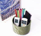 Hennaja Round Leather Art Supply Organizer, Remote Control Holder, 360 Degree - Image 6