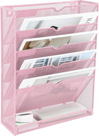 EASEPRES 6 Tier Mesh Hanging Wall File Organizer, Desk Vertical Mail Paper - Image 8