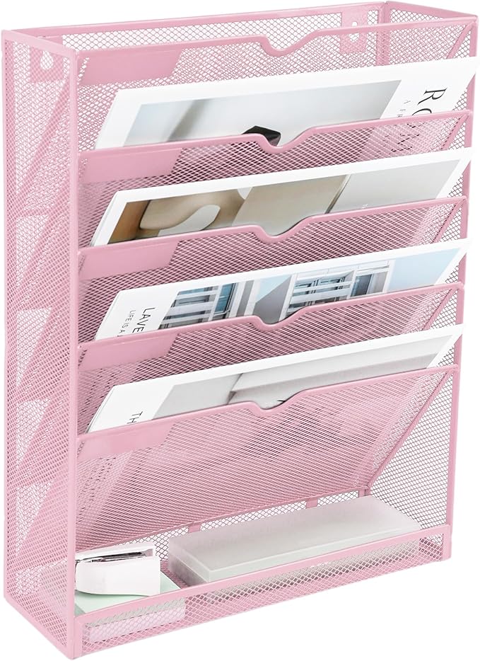 EASEPRES 6 Tier Mesh Hanging Wall File Organizer, Desk Vertical Mail Paper - Image 8