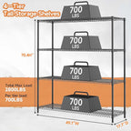 M MZG 4 Tiers Storage Shelves Load 2640LBS, Metal Shelving Wire Metal Shelving - Image 3