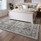 Rugcomf Area Rug 5x7 Washable Rug Boho Soft Non-Slip Non-Shedding Faux Wool - Image 3
