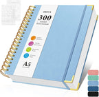 Bullet Dotted Journal Spiral Notebook, 300 Pages Leather Notebooks by OMEYA