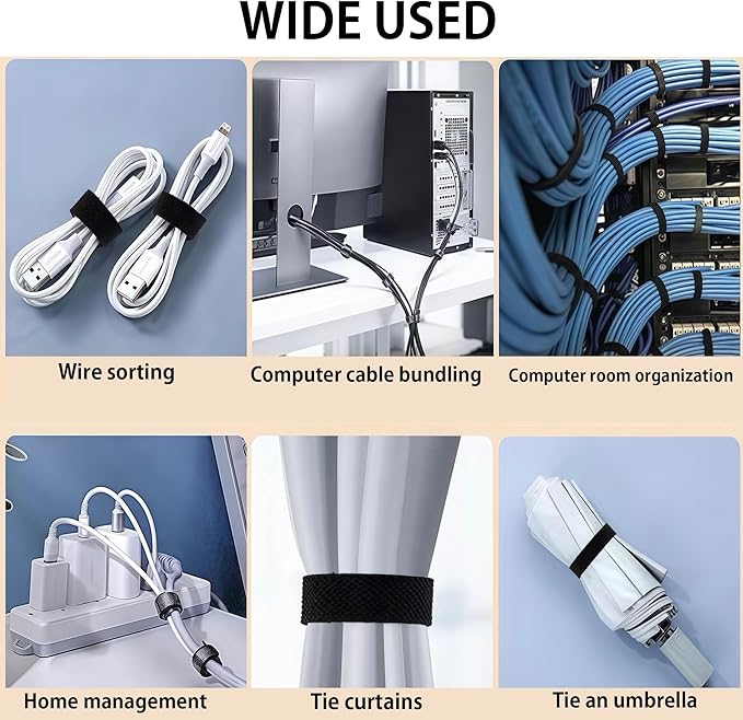 80-Pack Reusable Cable Labels & Cord Ties Kit – Write-On Wire Labels, Snap Ties - Image 6