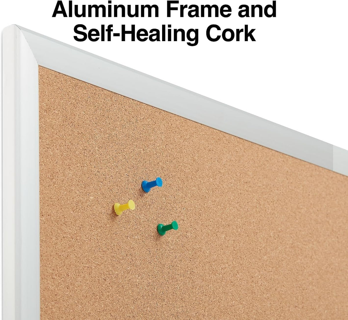 Staples Cork Bulletin Board, 5 x 3 Feet, Aluminum Frame, Vertical or Horizont...