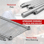 REIBII 58" W Storage Shelves Wire Shelving 1400LB Metal Shelves - Image 6