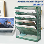 EASEPRES 6 Tier Desk File Organizer, Mesh Hanging Wall Mount Document - Image 5