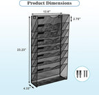 EASEPRES Desk File Organizer Mesh 9-Tier, Hanging Wall Mount Document - Image 7