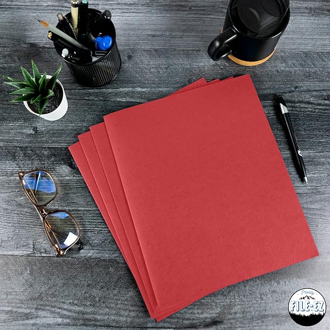 FILE-EZ Two-Pocket Folders, Textured Paper, Letter Size - Image 7