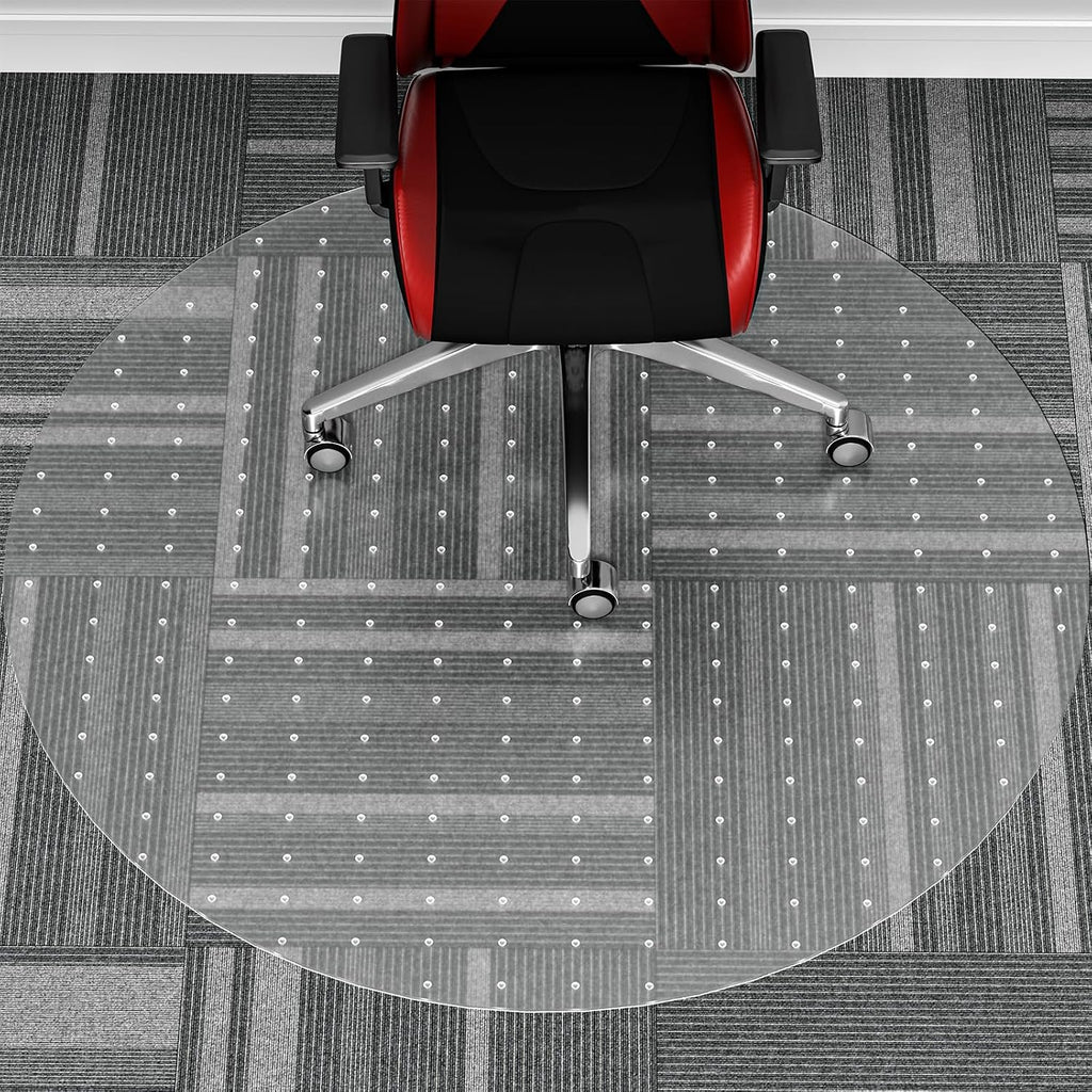 Office Chair Mat for Carpet, 36 Inch Round Chair Mat PVC Clear Chair Mat Easy Clean with Non-Slip Studded for Home Office Chair | Computer Desk Chair Mat, Rolling Carpet Chair Mats with Non-Slip Studded, Carpet Protector for Home Office Low Pile Carpet