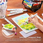 Shuttle Art Brush Tip Alcohol Markers, Dual Tip Brush & Fine Tip Art Marker Set - Image 6
