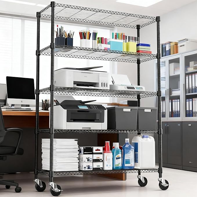 M MZG 5 Tiers Shelf 1750 lbs Steel Storage Shelving Utility Shelving Unit Steel - Image 2