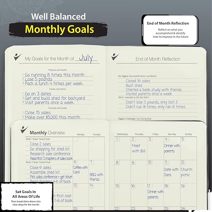 Undated Planner – 90 Day Guided Journal & Productivity Organizer, A5 Daily & - Image 4