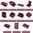 RitPin Desk Set，11-Piece Leather Desk Organizer Set, Executive Office - Image 3