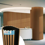 art3d roll-flat acoustic wood slat wall panel, 95.3 shown in use