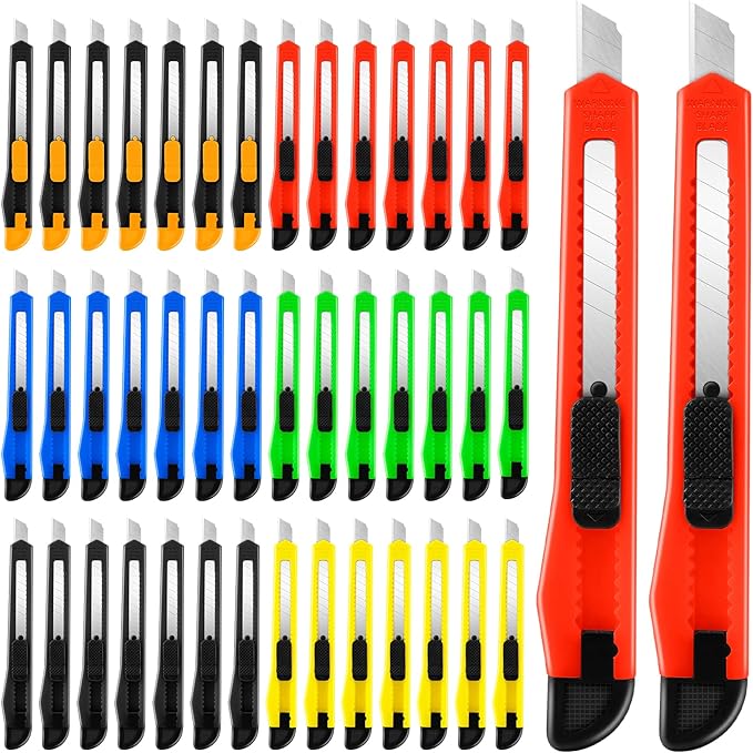 TIFICAL 42 Pack Box Cutter Retractable, 9MM Snap-Off Blade Utility Knife by TIFICAL