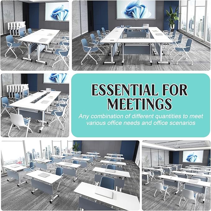 JEHUJD Conference Table, 55.1''Folding Conference Room Table - Image 6