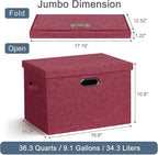 Graciadeco Large 17" 36 Quart Collapsible Stackable Storage Bins - Image 2