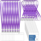 100 Pcs Lanyards for ID Badges and 100 Pcs Clear Name Tag Holders Reusable by Lecpeting