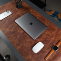 TORONATA Jersey Genuine Calfskin Leather Desk Pad, Office Desk Mat by TORONATA