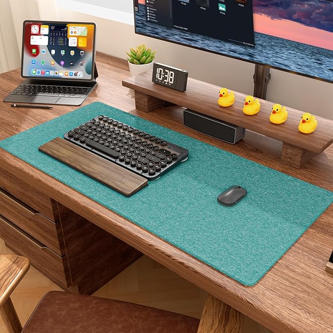 Auhoahsil Felt Desk Mat, Minimalist Large Mouse Pad XL 31.5 x 11.8 in, Desk Matt - Image 6