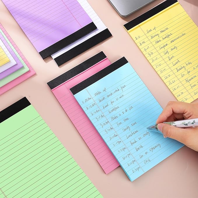 Thboxes 12 Packs Legal Pads 5x8, Totally 360 Sheets Colored Legal Pads 5x8 - Image 7