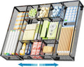 Marbrasse Expandable Desk Drawer Organizer, Mesh Drawer Organizer Tray by Marbrasse