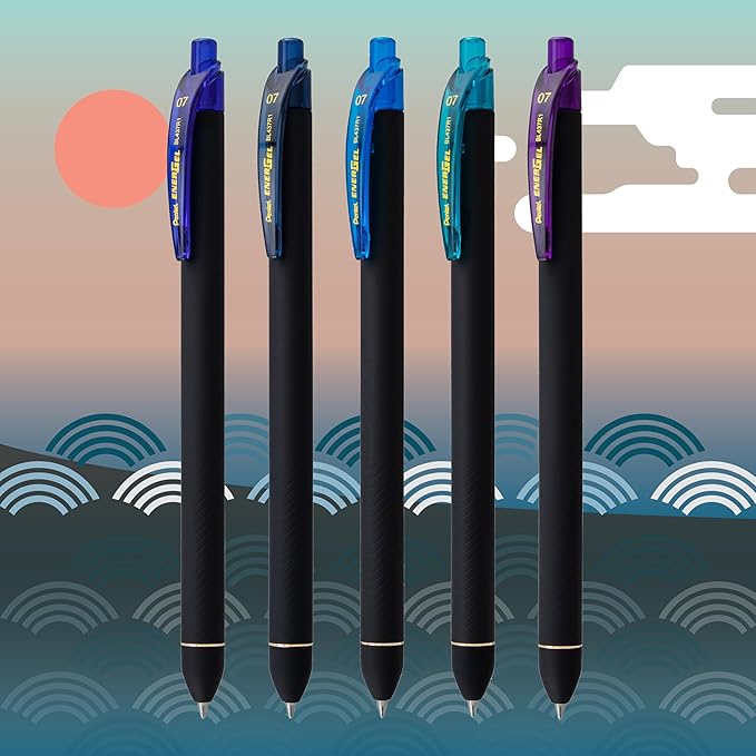 Pentel EnerGel Kuro Shades of the Ocean, Retractable Liquid Gel Pen - Image 2
