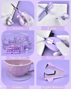 purple desk accessories and organizers with desk organizer, side view