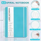 Light Blue Lined Spiral Journal Notebook - Image 2