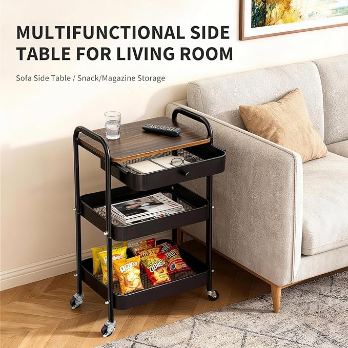 CAMOAT 3-Tier Rolling Storage Cart - Image 5