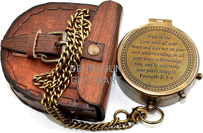 ''Trust in The Lord'' Proverb3:5-6 Special Bibal Quote Scriptue Engraved Compass - Image 5